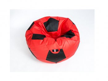 Кресло-мешок Мяч большой Экокожа красно-черное в Тарко-Сале - tarko-sale.mebel-74.com | фото