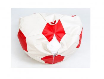 Кресло-мешок Мяч большой Экокожа бело-красное в Тарко-Сале - tarko-sale.mebel-74.com | фото