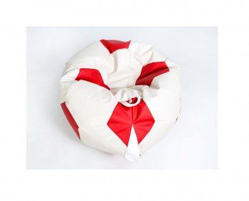 Кресло-мешок Мяч большой Экокожа бело-красное в Тарко-Сале - tarko-sale.mebel-74.com | фото