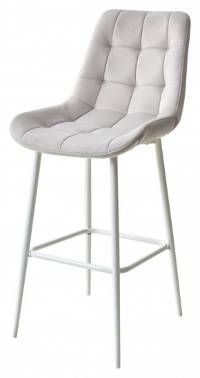 Барный стул ХОФМАН, цвет H-09 Светло-серый, велюр / белый каркас М-City в Тарко-Сале - tarko-sale.mebel-74.com | фото