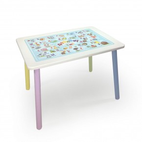 Детский стол с накладкой Алфавит (Белый/Цветной) в Тарко-Сале - tarko-sale.mebel-74.com | фото
