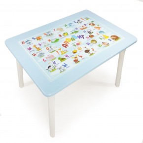 Детский стол с накладкой Алфавит  (Голубой/Белый) в Тарко-Сале - tarko-sale.mebel-74.com | фото