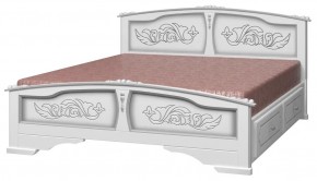 ЕЛЕНА Кровать из массива 1400 (Белый жемчуг) с 2-мя ящиками в Тарко-Сале - tarko-sale.mebel-74.com | фото