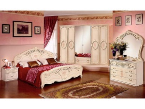 Спальный гарнитур Роза (шкаф 6-ти дверный) в Тарко-Сале - tarko-sale.mebel-74.com | фото