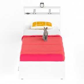 Камелия Кровать с ящиками 0900, цвет белый, ШхГхВ 93,5х217х78,2 см., сп.м. 900х2000 мм., без матраса, основание есть в Тарко-Сале - tarko-sale.mebel-74.com | фото