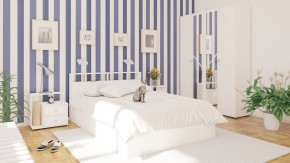 Камелия спальня № 1 Кровать 1400 + Две тумбы + Шкаф 4-х створчатый, цвет белый, сп.м. 1400х2000 мм., б/м, основание есть в Тарко-Сале - tarko-sale.mebel-74.com | фото