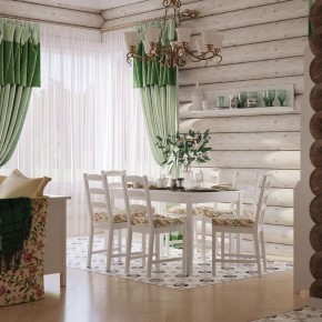 Комлект Вествик обеденный стол и четыре стула, массив сосны, цвет белый в Тарко-Сале - tarko-sale.mebel-74.com | фото