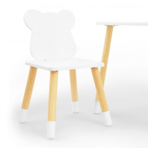 Комплект детской мебели стол и два стула Мишутка (Белый/Белый/Береза) в Тарко-Сале - tarko-sale.mebel-74.com | фото