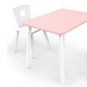 Комплект детской мебели стол и стул Корона (Розовый/Белый/Белый) в Тарко-Сале - tarko-sale.mebel-74.com | фото