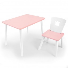 Комплект детской мебели стол и стул Корона (Розовый/Розовый/Белый) в Тарко-Сале - tarko-sale.mebel-74.com | фото