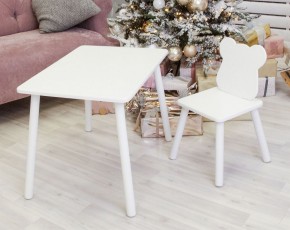 Комплект детской мебели стол и стул Мишутка (Белый/Белый/Белый) в Тарко-Сале - tarko-sale.mebel-74.com | фото