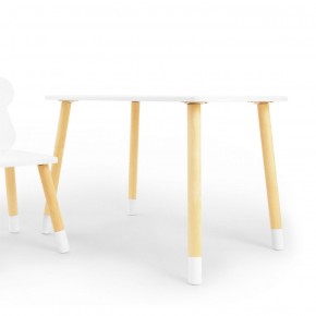 Комплект детской мебели стол и стул Мишутка (Белый/Белый/Береза) в Тарко-Сале - tarko-sale.mebel-74.com | фото