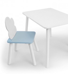 Комплект детской мебели стол и стул Облачко (Белый/Голубой/Белый) в Тарко-Сале - tarko-sale.mebel-74.com | фото