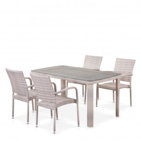 Комплект плетеной мебели T256C/Y376C-W85 Latte (4+1) + подушки на стульях в Тарко-Сале - tarko-sale.mebel-74.com | фото