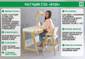 Комплект растущий стол и стул с чехлом 38 попугаев «Вуди» (Белый, Белый, Салют) в Тарко-Сале - tarko-sale.mebel-74.com | фото
