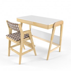 Комплект растущий стол и стул с чехлом 38 попугаев «Вуди» (Белый, Без покрытия, Клетка) в Тарко-Сале - tarko-sale.mebel-74.com | фото