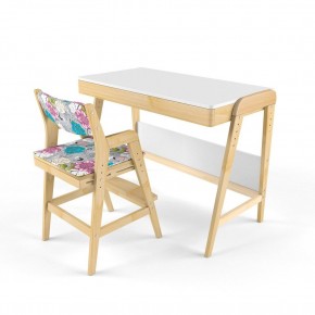 Комплект растущий стол и стул с чехлом 38 попугаев «Вуди» (Белый, Без покрытия, Мечта) в Тарко-Сале - tarko-sale.mebel-74.com | фото