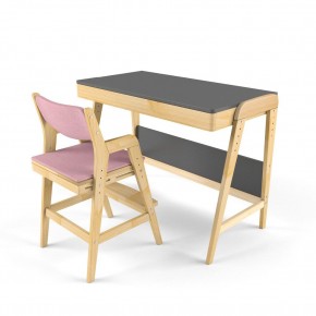 Комплект растущий стол и стул с чехлом 38 попугаев «Вуди» (Серый, Береза, Розовый) в Тарко-Сале - tarko-sale.mebel-74.com | фото