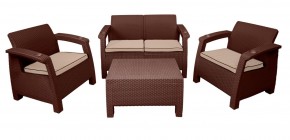 Комплект уличной мебели Yalta Premium Terrace Set (Ялта) шоколадый (+подушки под спину) в Тарко-Сале - tarko-sale.mebel-74.com | фото