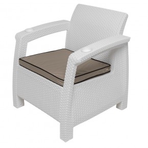 Комплект уличной мебели Yalta Premium Terrace Triple Set (Ялта) белый (+подушки под спину) в Тарко-Сале - tarko-sale.mebel-74.com | фото