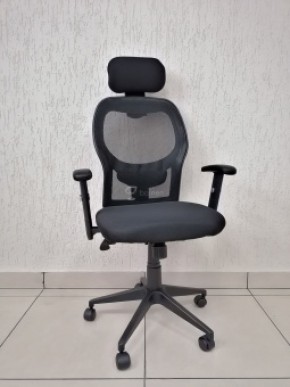 Кресло Barneo K-128 для персонала (черная ткань черная сетка) в Тарко-Сале - tarko-sale.mebel-74.com | фото