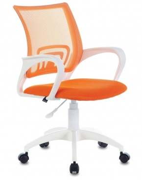 Кресло BRABIX "Fly MG-396W", пластик белый, сетка, оранжевое, 532401, MG-396W_532401 в Тарко-Сале - tarko-sale.mebel-74.com | фото
