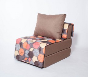 Кресло-кровать бескаркасное Харви (коричневый-геометрия браун) в Тарко-Сале - tarko-sale.mebel-74.com | фото
