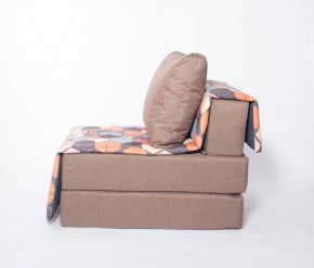 Кресло-кровать бескаркасное Харви (коричневый-геометрия браун) в Тарко-Сале - tarko-sale.mebel-74.com | фото