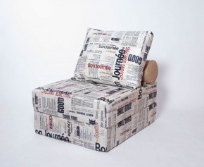 Кресло-кровать-пуф бескаркасное Прайм (Газета) в Тарко-Сале - tarko-sale.mebel-74.com | фото