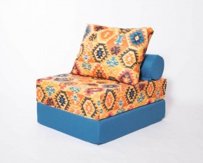 Кресло-кровать-пуф бескаркасное Прайм (мехико желтый-морская волна) в Тарко-Сале - tarko-sale.mebel-74.com | фото