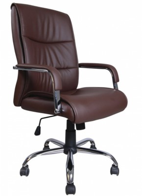 Кресло офисное BRABIX "Space EX-508" (экокожа, хром, коричневое) 531164 в Тарко-Сале - tarko-sale.mebel-74.com | фото