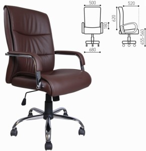 Кресло офисное BRABIX "Space EX-508" (экокожа, хром, коричневое) 531164 в Тарко-Сале - tarko-sale.mebel-74.com | фото