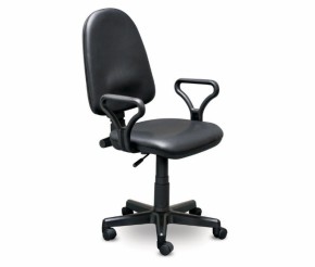 Кресло офисное Престиж+ (черный кожзам PV-1) г/п 140/ПВМ/ гольф в Тарко-Сале - tarko-sale.mebel-74.com | фото