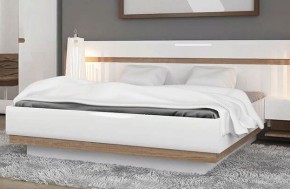 Кровать 140/TYP 91-01 с подъемником, LINATE ,цвет белый/сонома трюфель в Тарко-Сале - tarko-sale.mebel-74.com | фото