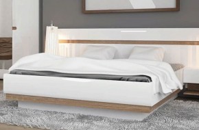 Кровать 160/TYP 92, LINATE ,цвет белый/сонома трюфель в Тарко-Сале - tarko-sale.mebel-74.com | фото