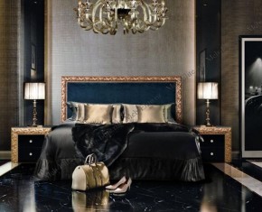 Кровать 2-х спальная (1,6 м) Тиффани Premium черная/золото с мягким элементом (Антрацит) с подъемным механизмомарт (ТФКР-3[3](П) в Тарко-Сале - tarko-sale.mebel-74.com | фото
