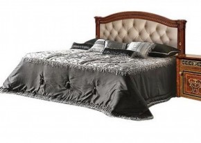 Кровать 2-х спальная с мягким изголовьем без изножья Карина-3 орех (К3КР-4[1]) в Тарко-Сале - tarko-sale.mebel-74.com | фото