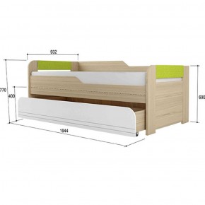 Кровать двухуровневая + подлокотники Стиль № 900.1 NEW (туя светлая/лайм) в Тарко-Сале - tarko-sale.mebel-74.com | фото
