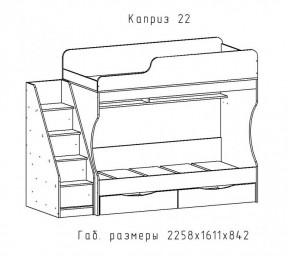 КАПРИЗ-22 Кровать двухъярусная 800 настил ЛДСП в Тарко-Сале - tarko-sale.mebel-74.com | фото