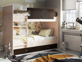 Кровать двухъярусная "Тетрис" (щиты) с бортиками + ящики в Тарко-Сале - tarko-sale.mebel-74.com | фото
