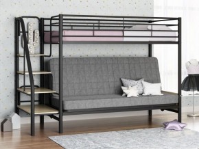 Кровать двухъярусная с диваном "Мадлен-3" (Черный/Серый) в Тарко-Сале - tarko-sale.mebel-74.com | фото