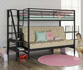 Кровать двухъярусная с диваном "Мадлен-3" (Черный/Серый) в Тарко-Сале - tarko-sale.mebel-74.com | фото