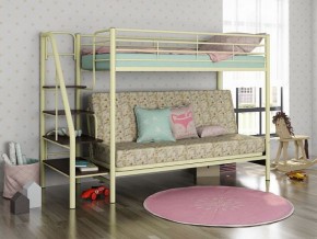 Кровать двухъярусная с диваном "Мадлен-3" (Белый/Фиолетовы) в Тарко-Сале - tarko-sale.mebel-74.com | фото