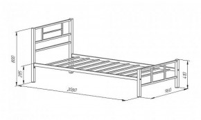 Кровать металлическая "Кадис 900х1900" Белый в Тарко-Сале - tarko-sale.mebel-74.com | фото