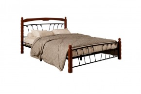 Кровать "Муза 1" КМД10 Черная (1600*2000) (ножки-махагон) с коваными изделиями в Тарко-Сале - tarko-sale.mebel-74.com | фото