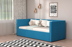 Кровать с ПМ (арт.030) (с/м 900*2000мм) (б/матр), ткань синяя в Тарко-Сале - tarko-sale.mebel-74.com | фото