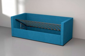 Кровать с ПМ (арт.030) (с/м 900*2000мм) (б/матр), ткань синяя в Тарко-Сале - tarko-sale.mebel-74.com | фото