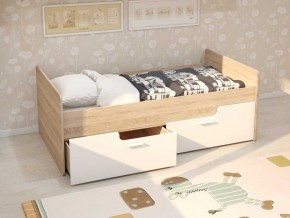Кровать Умка К-001 + ящики (Дуб Сонома/Белый глянец) в Тарко-Сале - tarko-sale.mebel-74.com | фото
