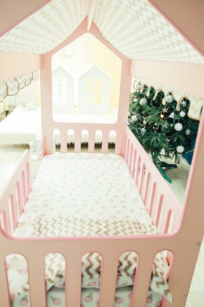 Кровать-домик без ящика 800*1600 (Розовый) в Тарко-Сале - tarko-sale.mebel-74.com | фото