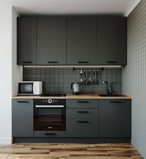 Кухонный гарнитур Антрацит 2200 (Стол. 26мм) в Тарко-Сале - tarko-sale.mebel-74.com | фото